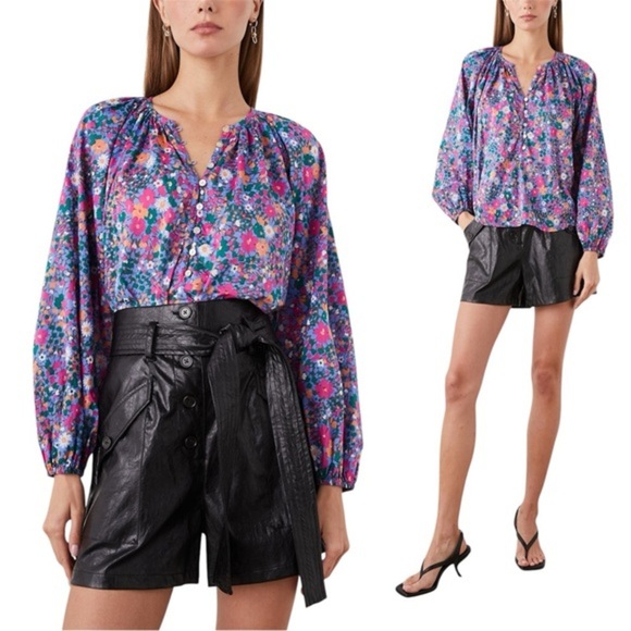 Rails Indi Button Front Top Leilani Floral 0105 - Picture 1 of 11